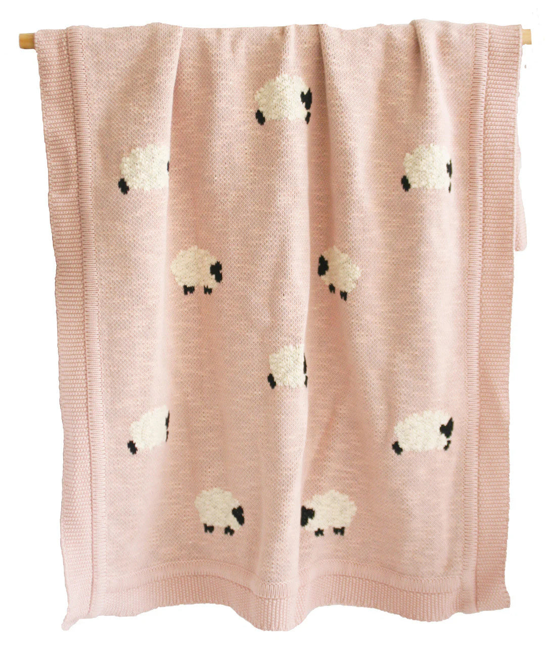 alimrose baa baa baby blanket - soft pink