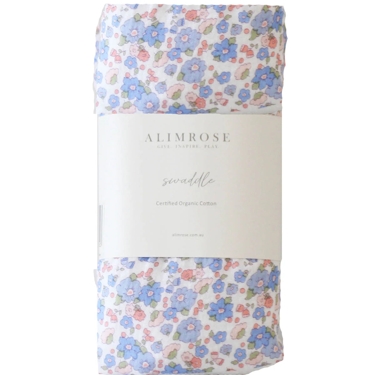 alimrose muslin swaddle - lilly blue