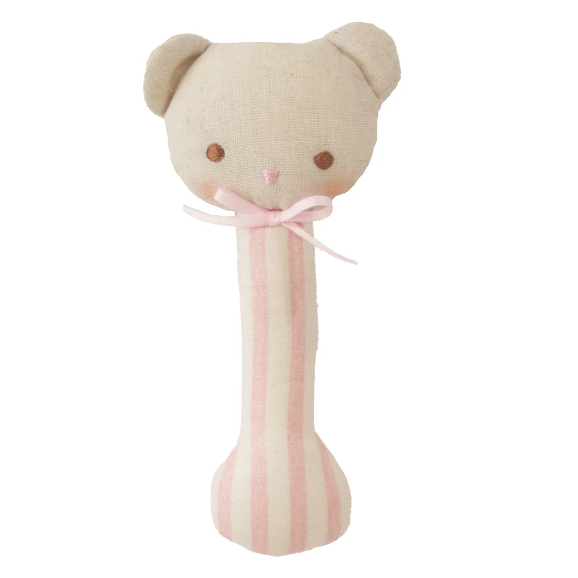 alimrose ted stick rattle - pink stripe
