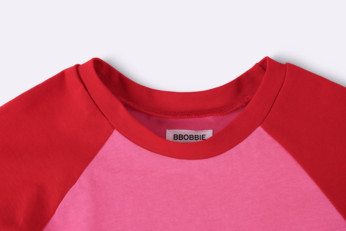 bbobbie raglan top - red / pink