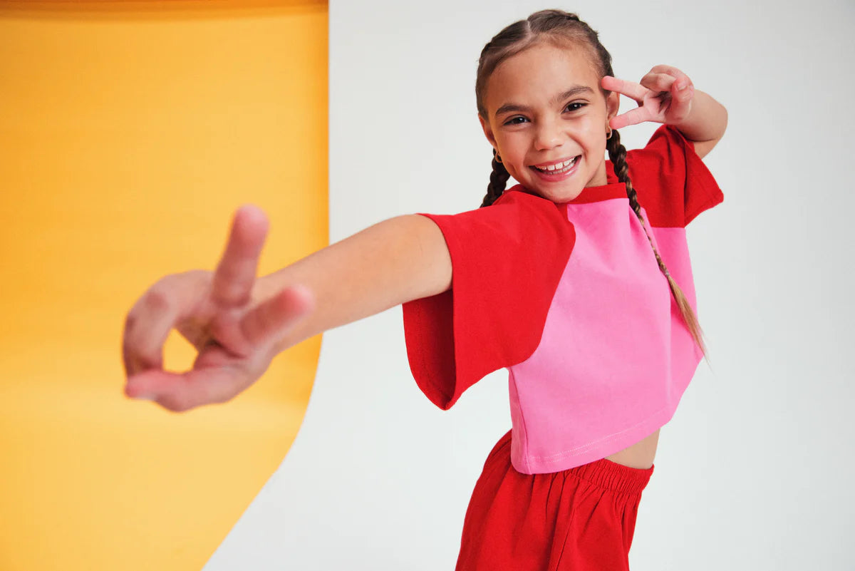 bbobbie raglan top - red / pink