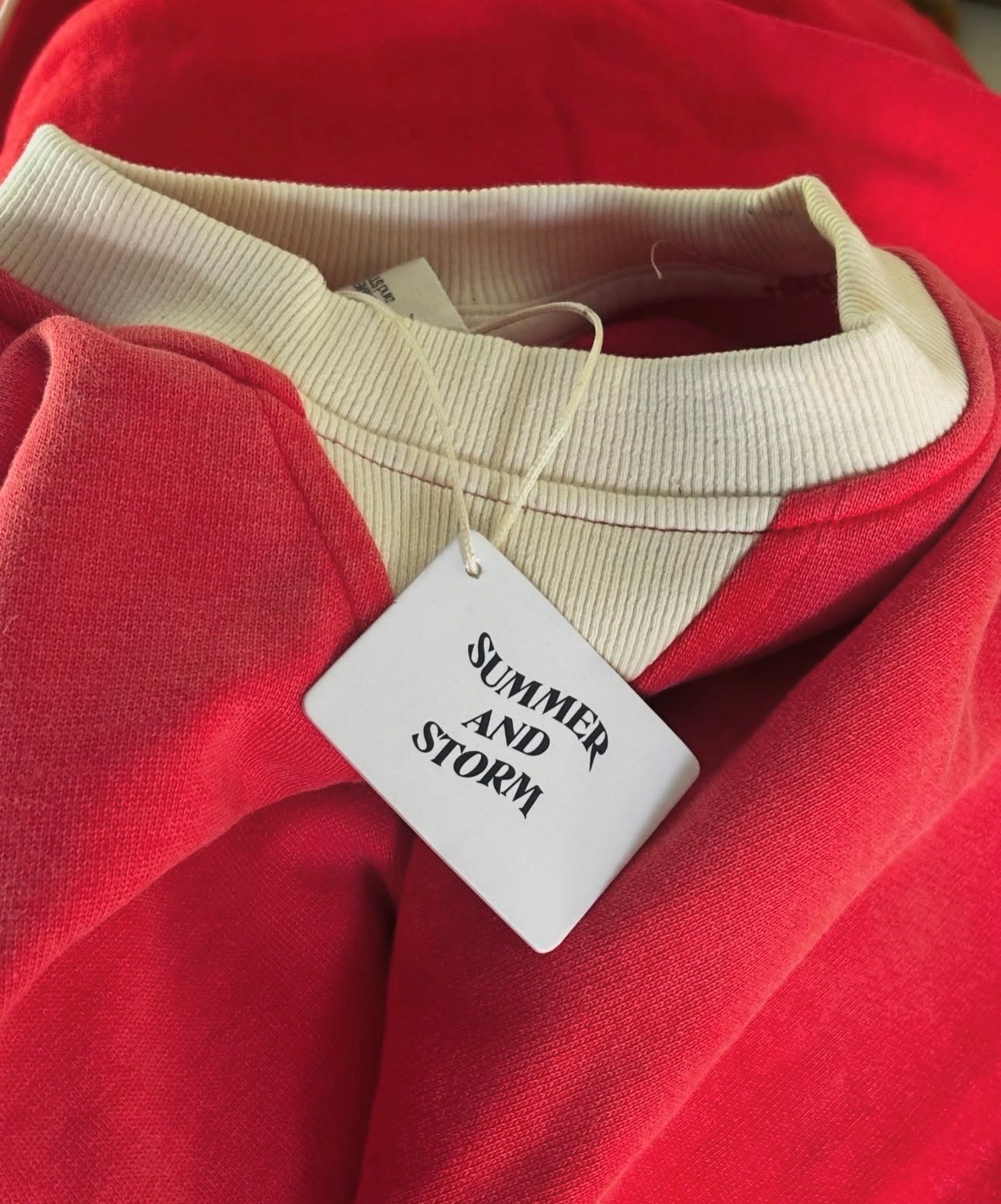 summer and storm pullover sweater - vintage red wash