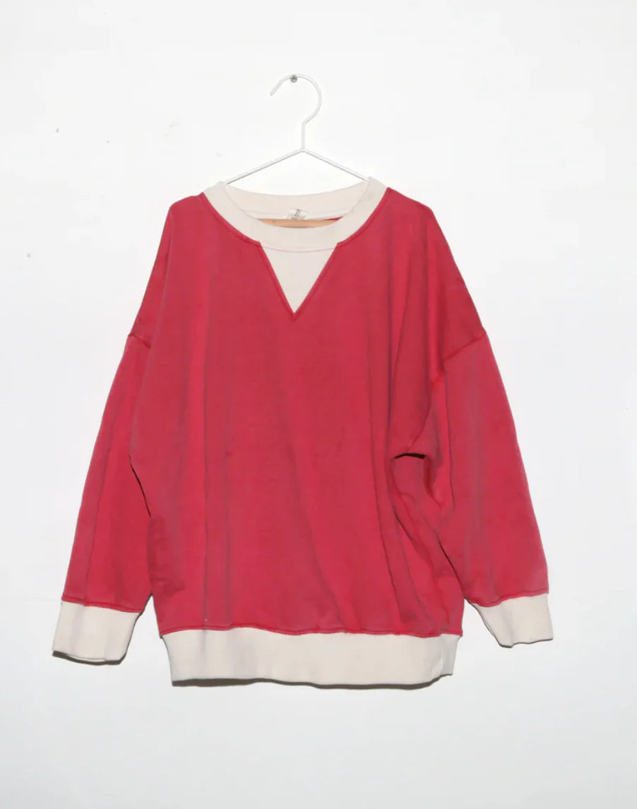 summer and storm pullover sweater - vintage red wash