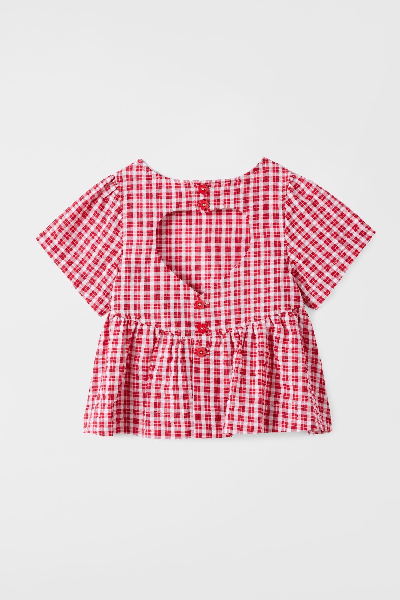 cubby poppy top - ruby check