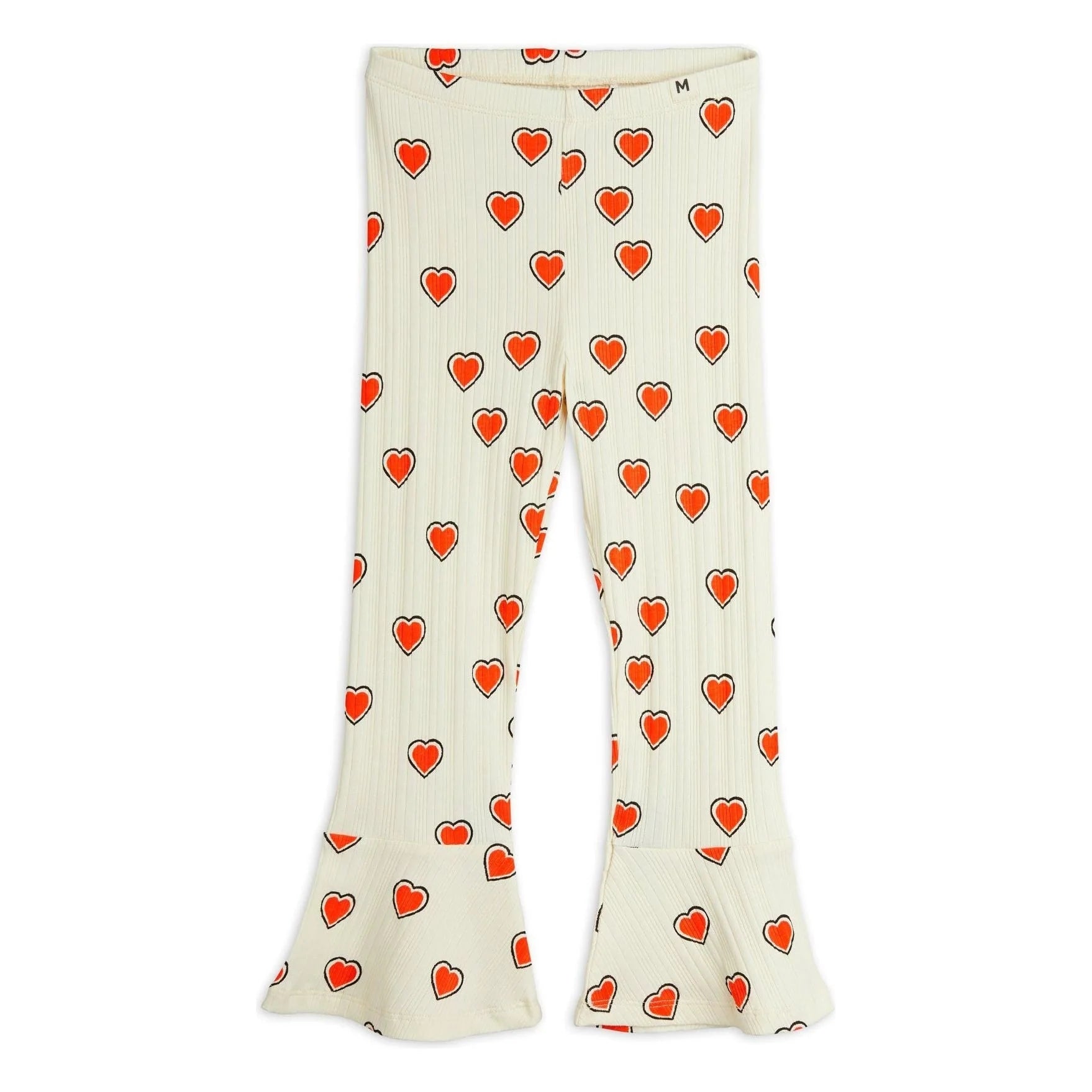 mini rodini outlined hearts aop flared trousers