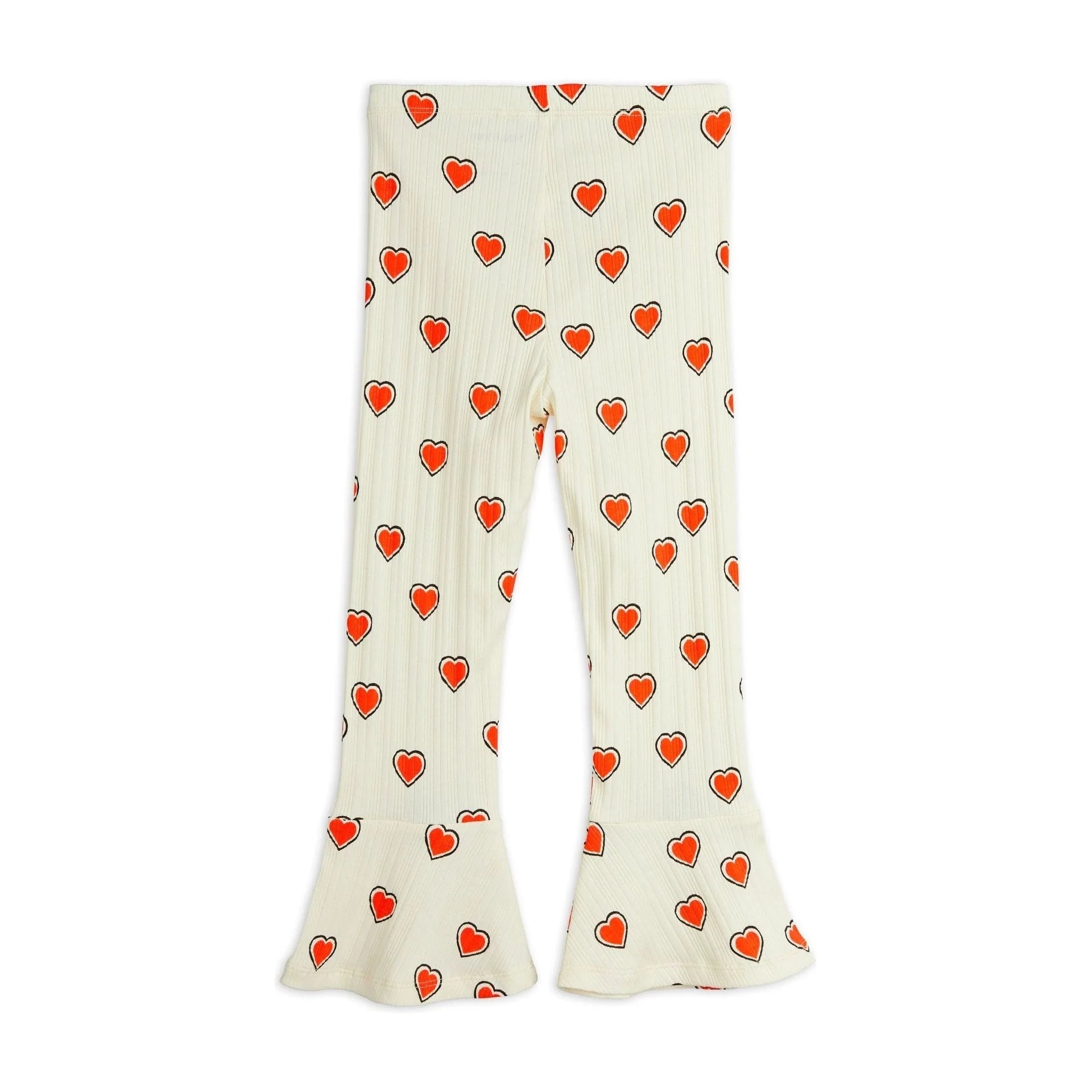 mini rodini outlined hearts aop flared trousers
