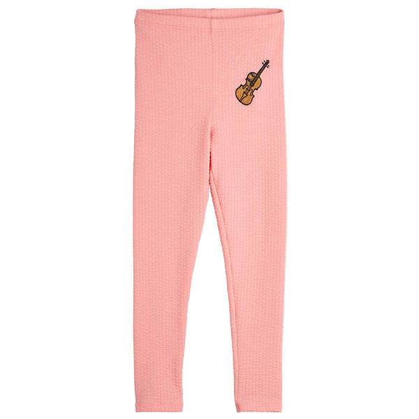 mini rodini violin emb legging - pink