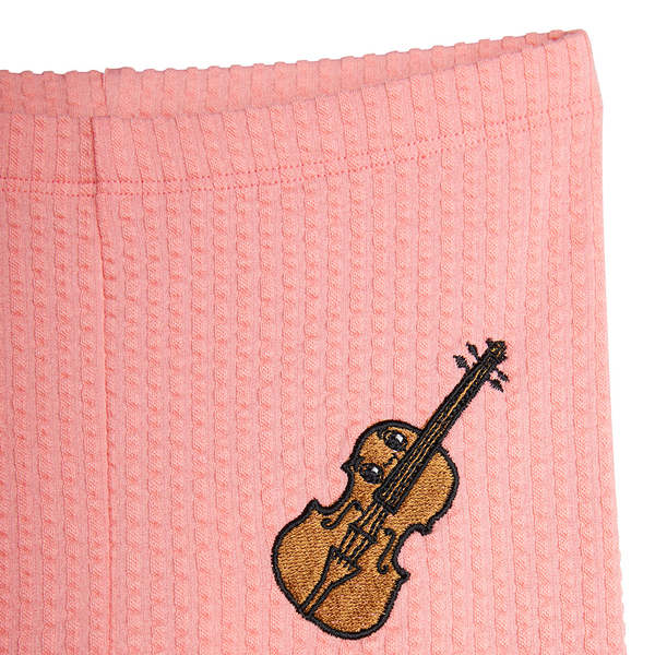 mini rodini violin emb legging - pink