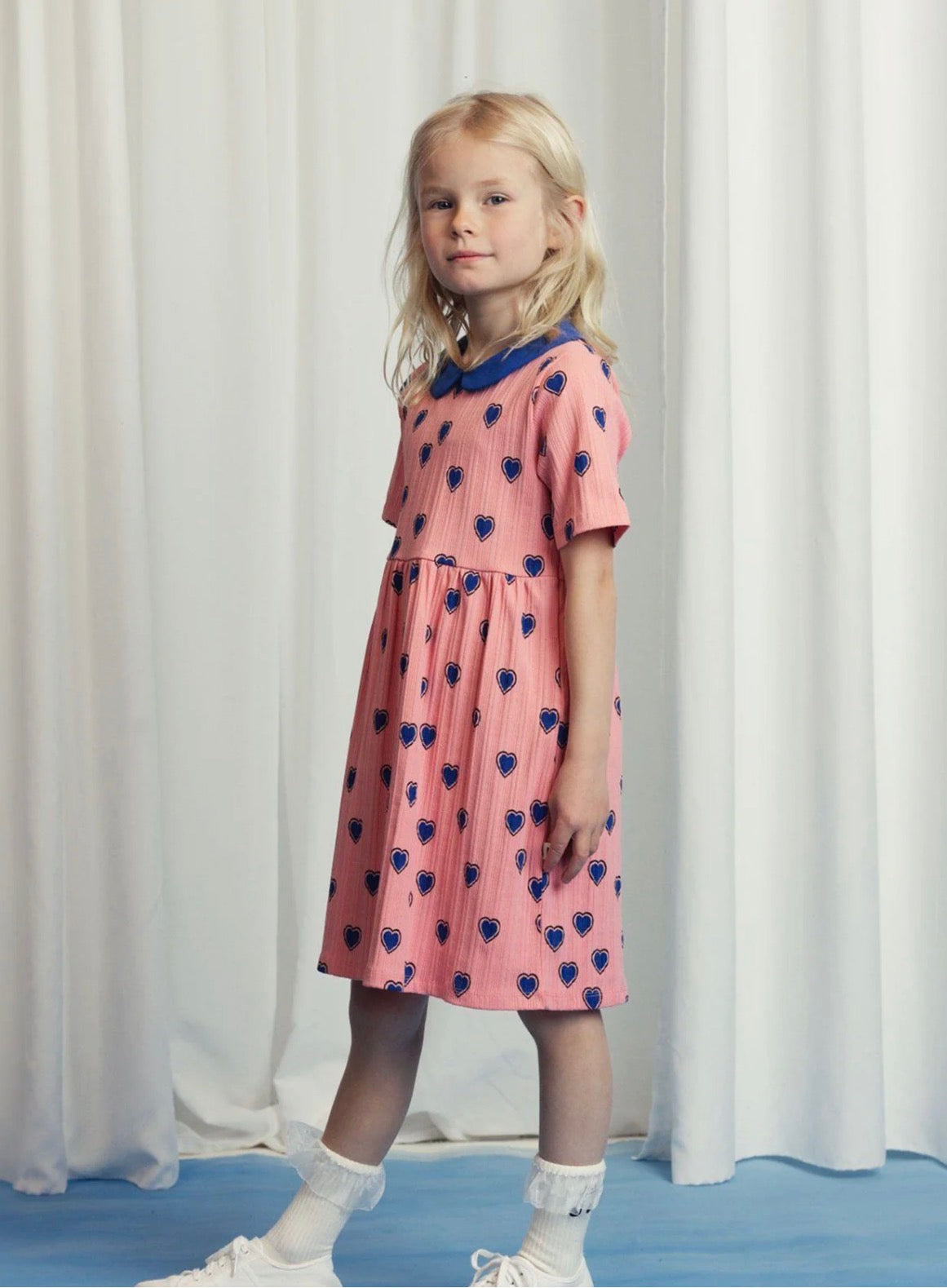 mini rodini outlined hearts aop ss dress