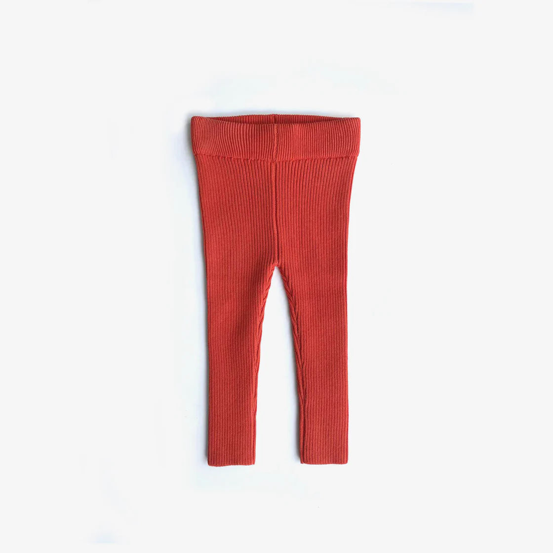 the rest organic cotton rib knit leggings - tomato