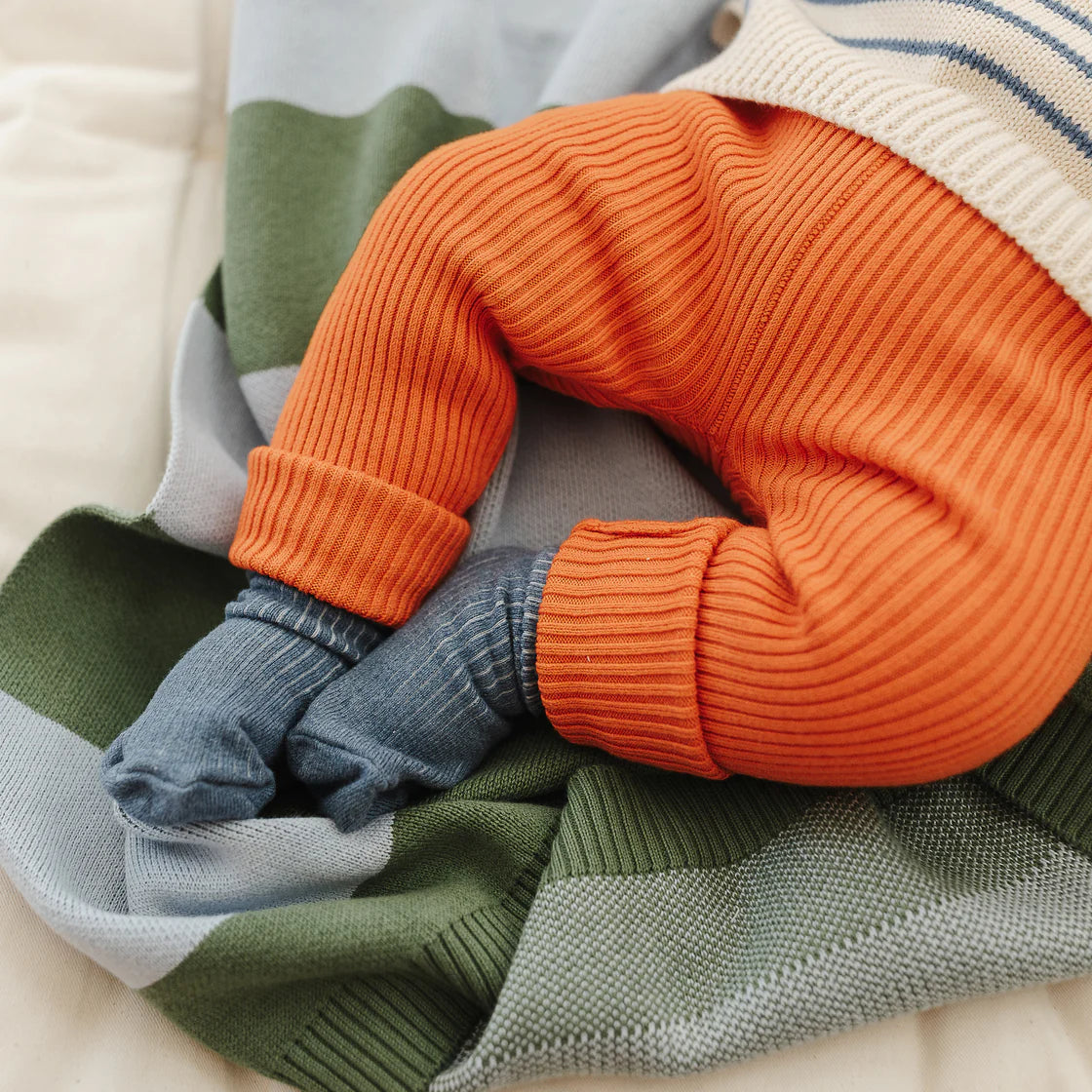 the rest organic cotton rib knit leggings - tomato