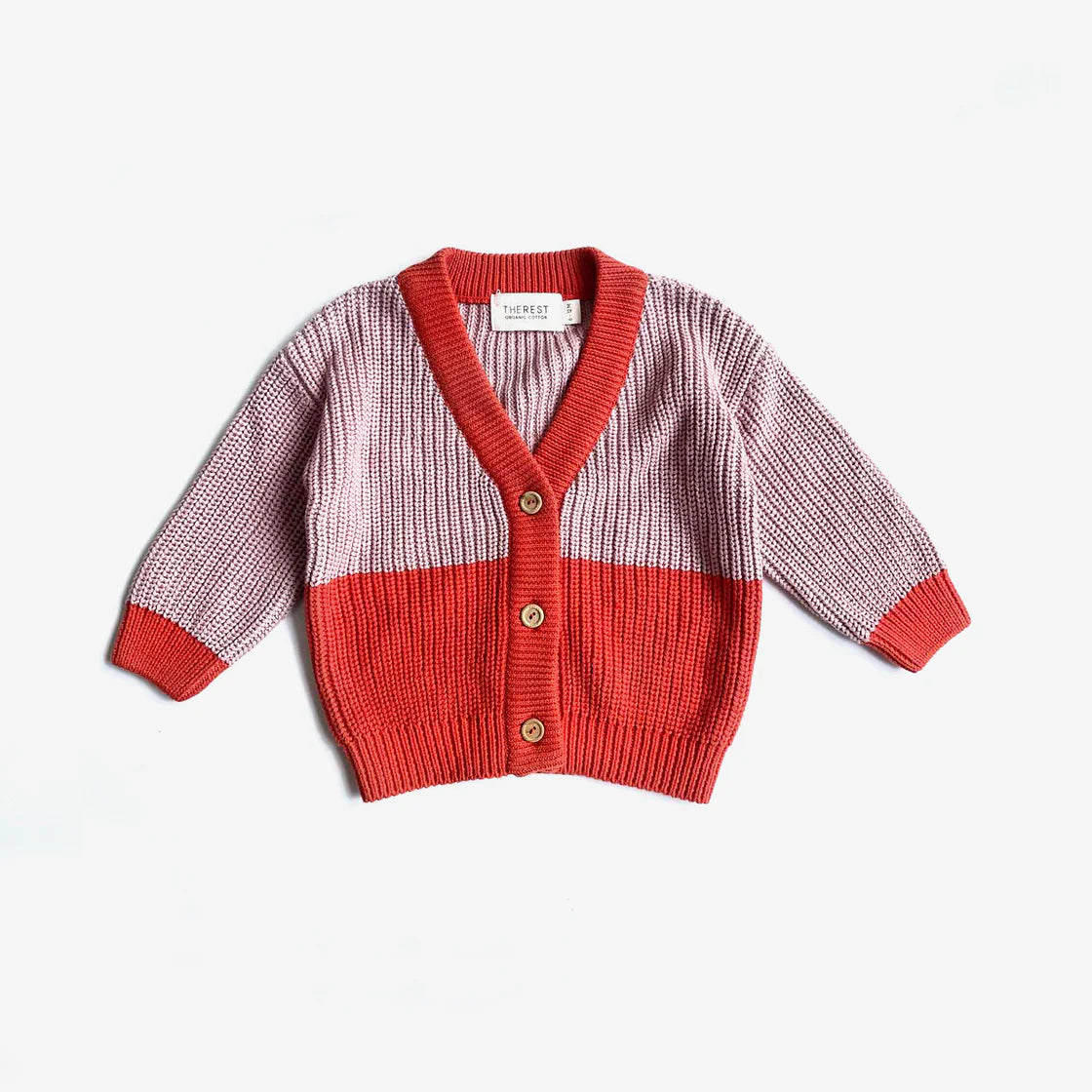the rest chunky grandpa cardi - poppy split (pre order)