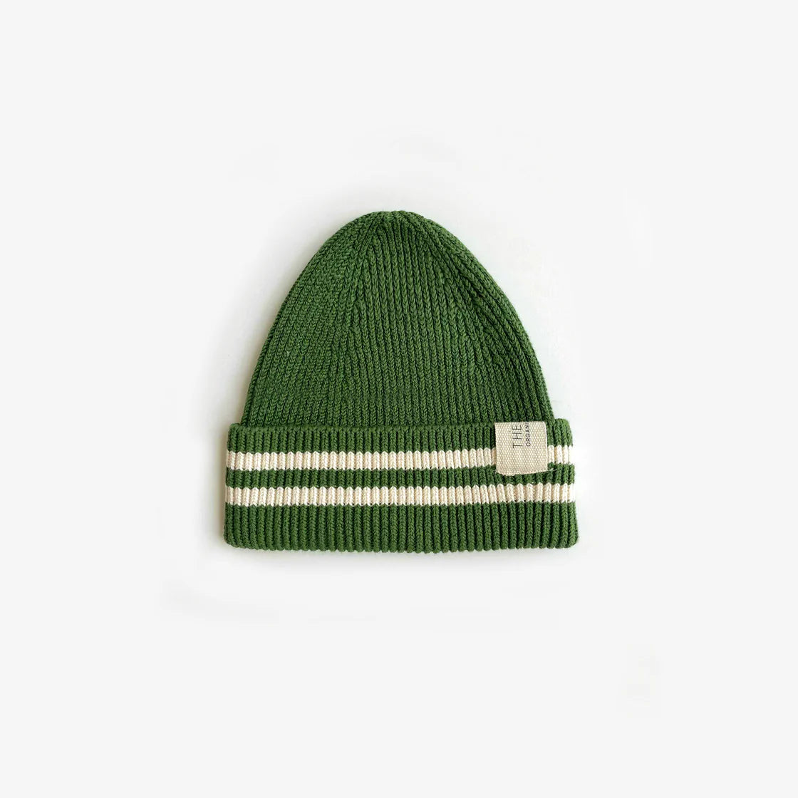 the rest organic cotton rib beanie - clover stripe