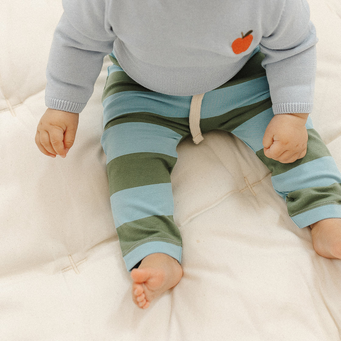 the rest roll-up simple pants - rugby stripe