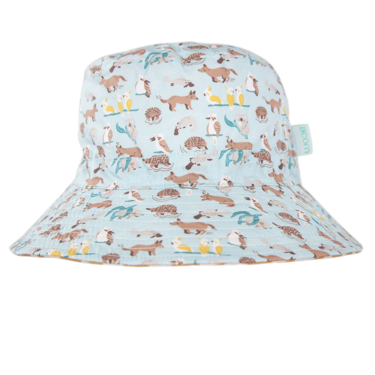 acorn kids aussie bush friends wide brim bucket hat