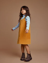 goldie + ace polly corduroy pinafore dress - golden