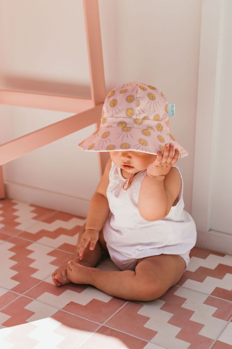 acorn kids sunshine stretch cotton wide brim sunhat