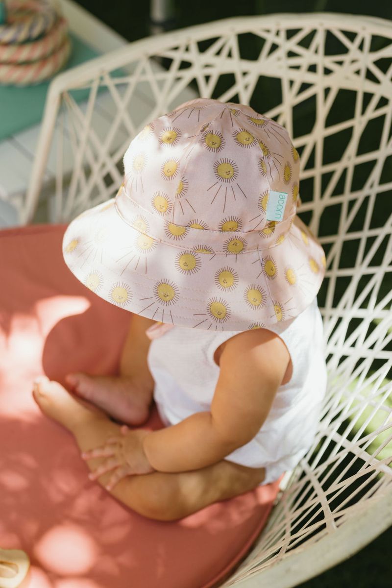 acorn kids sunshine stretch cotton wide brim sunhat