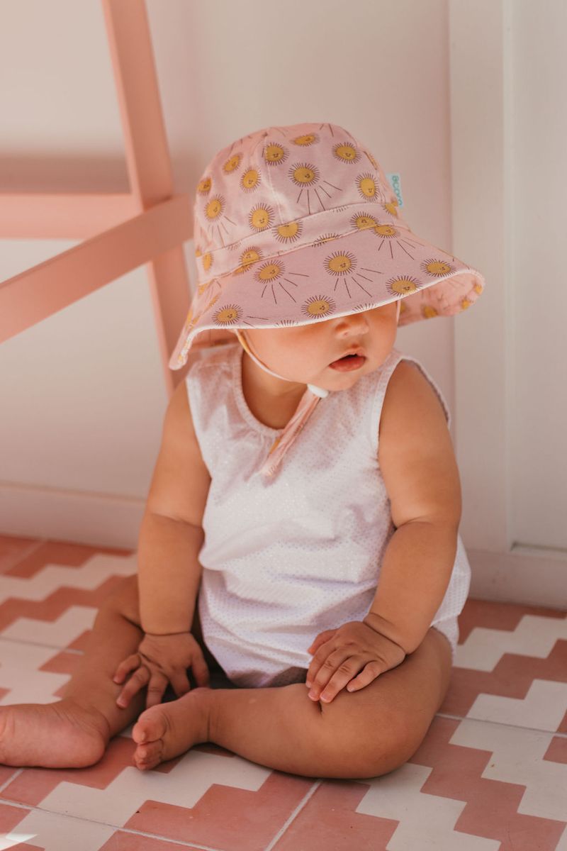 acorn kids sunshine stretch cotton wide brim sunhat