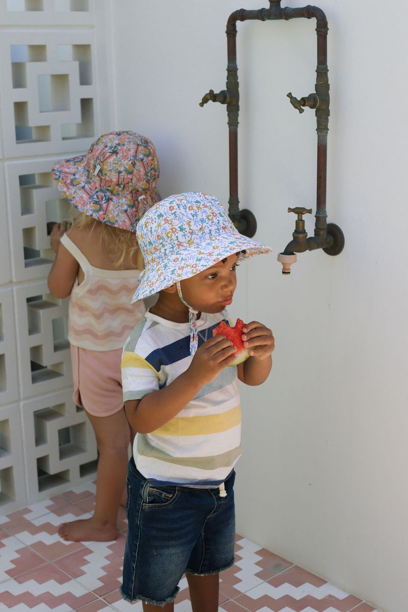 acorn kids abc's stretch cotton wide brim sunhat