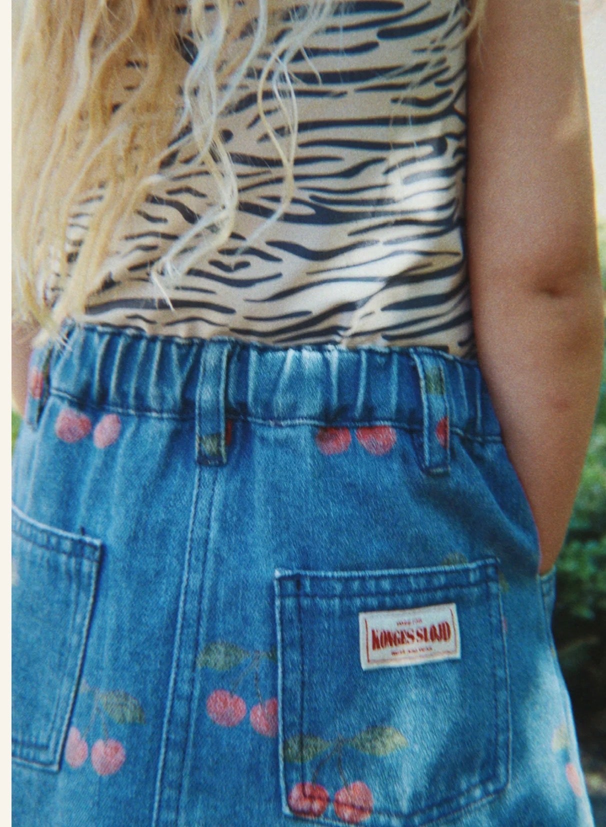konges slojd magot printed skirt - ma grande cerise denim