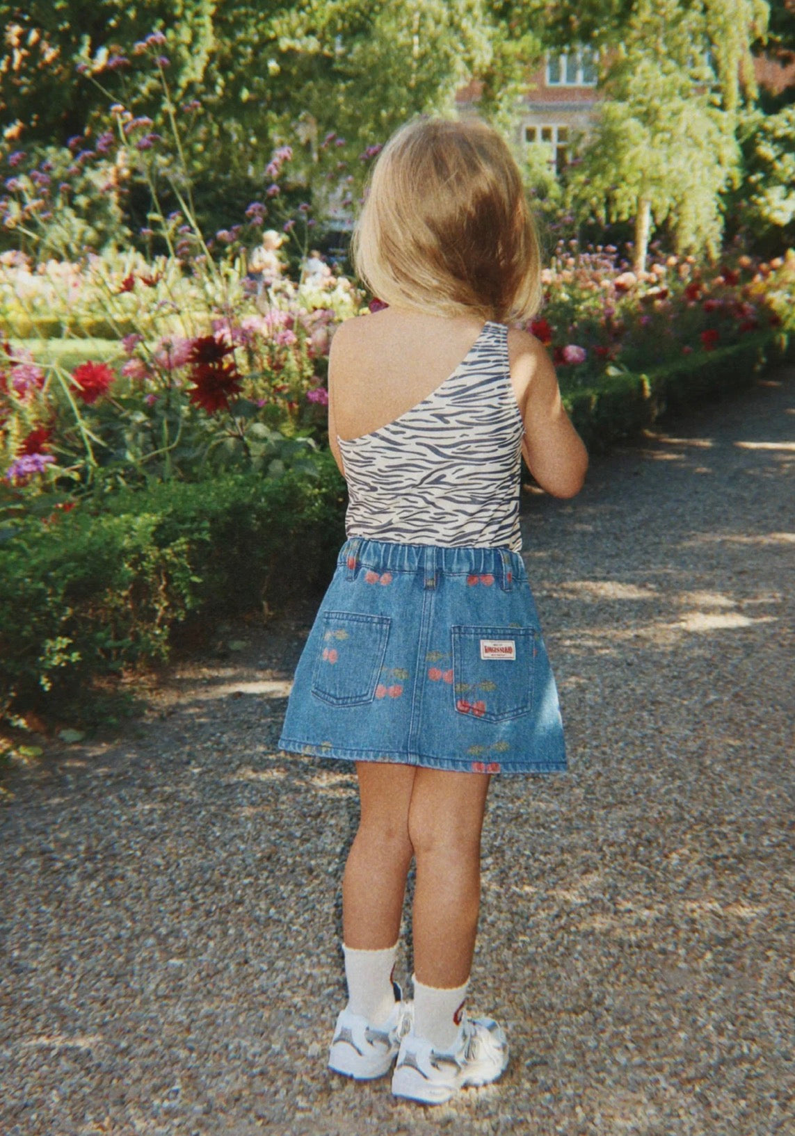 konges slojd magot printed skirt - ma grande cerise denim