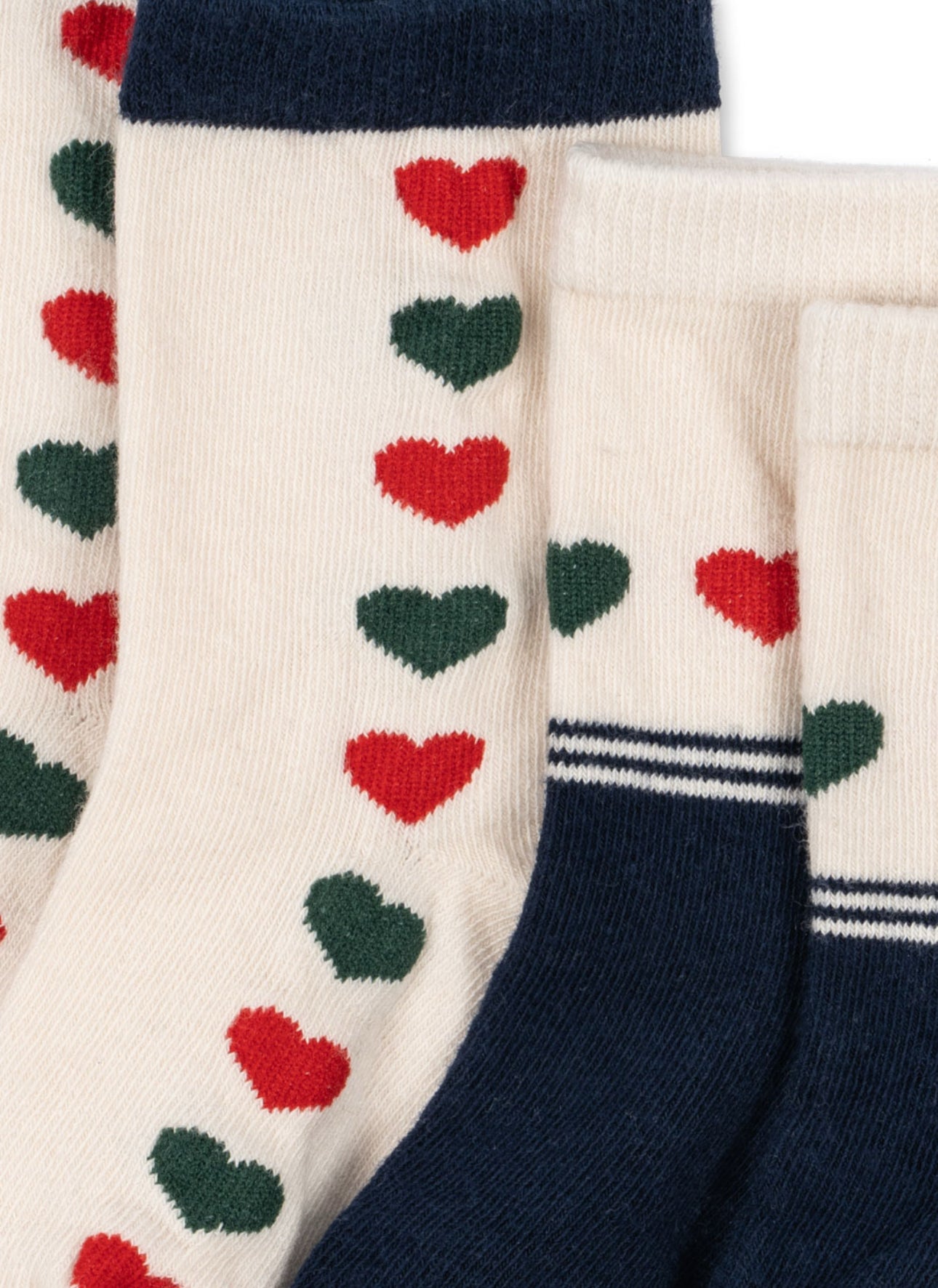 konges slojd 2 pack jacquard socks - heart mix