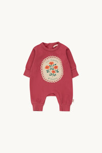 tiny cottons tiny flowers one piece - berry