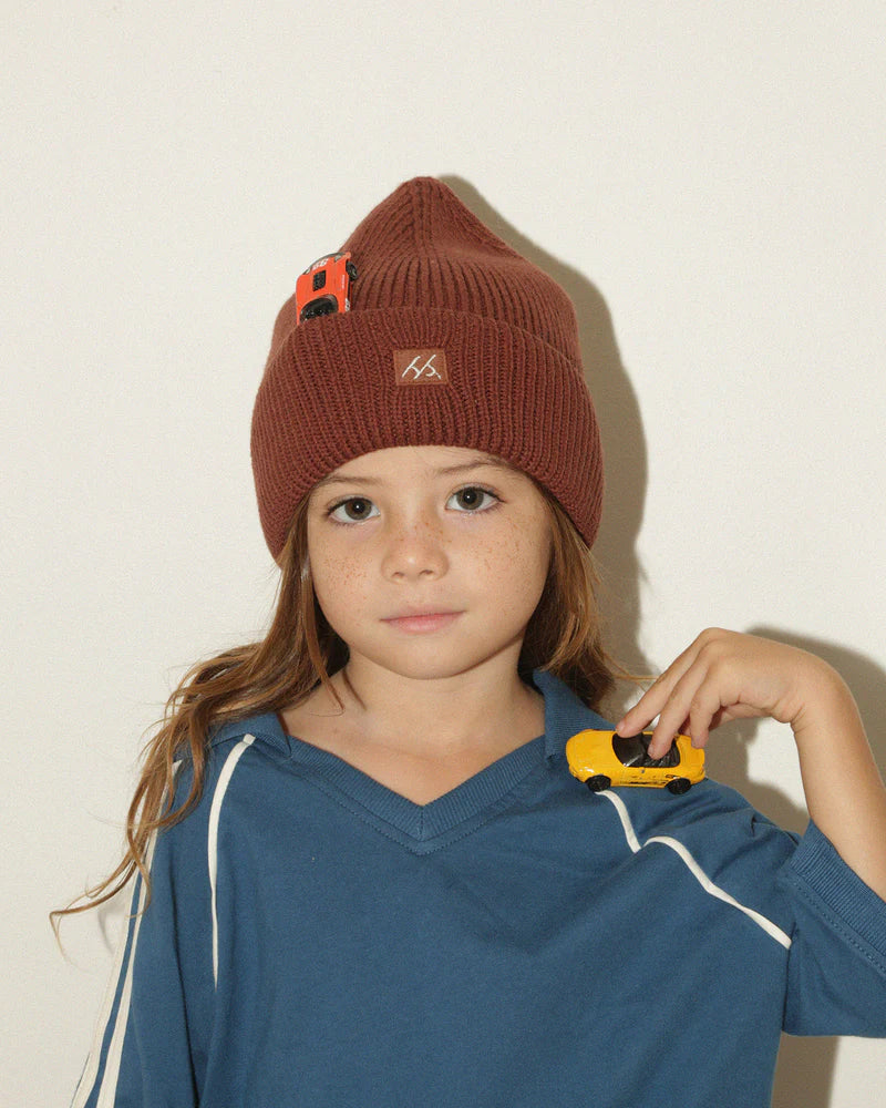 summer and storm point beanie - umber brown