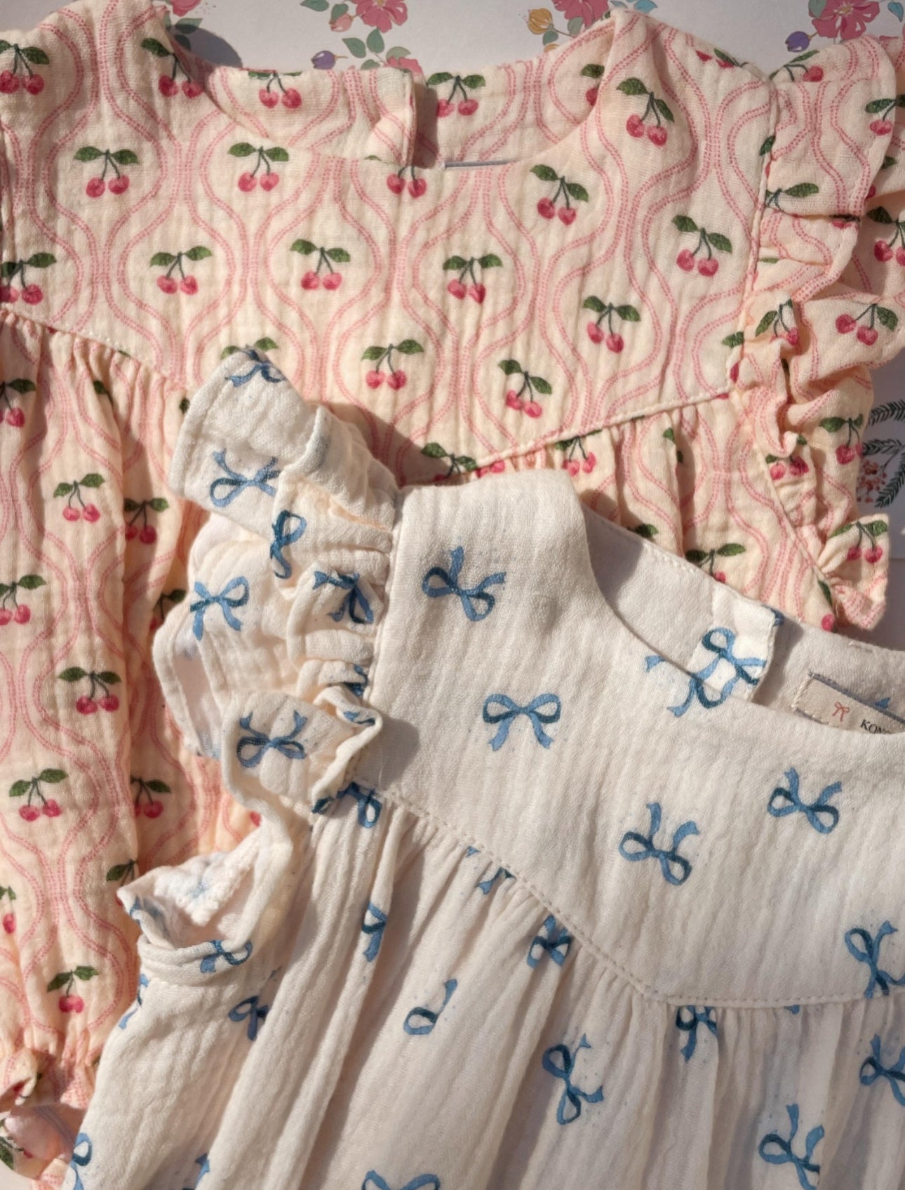 konges slojd  coco romper gots - bow bleu