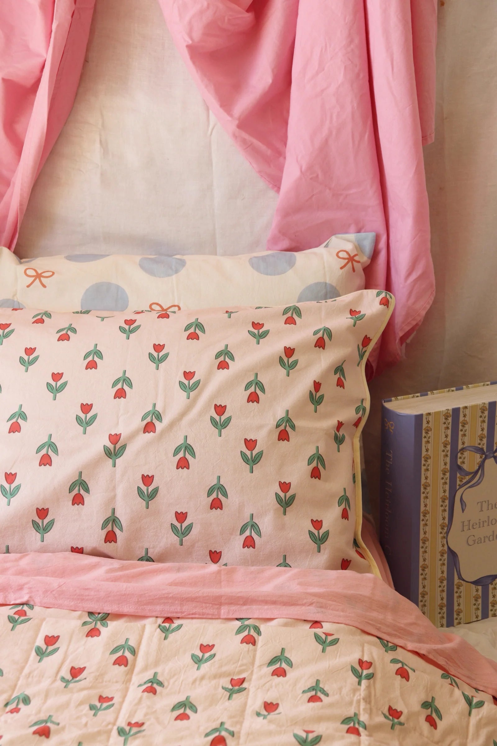play linen tulip garden hearts pillowcase separates