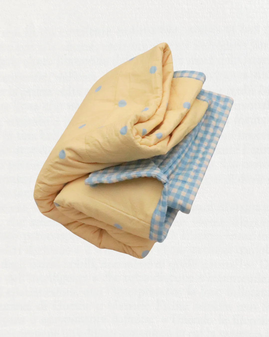 play linen butter dot reversible quilt