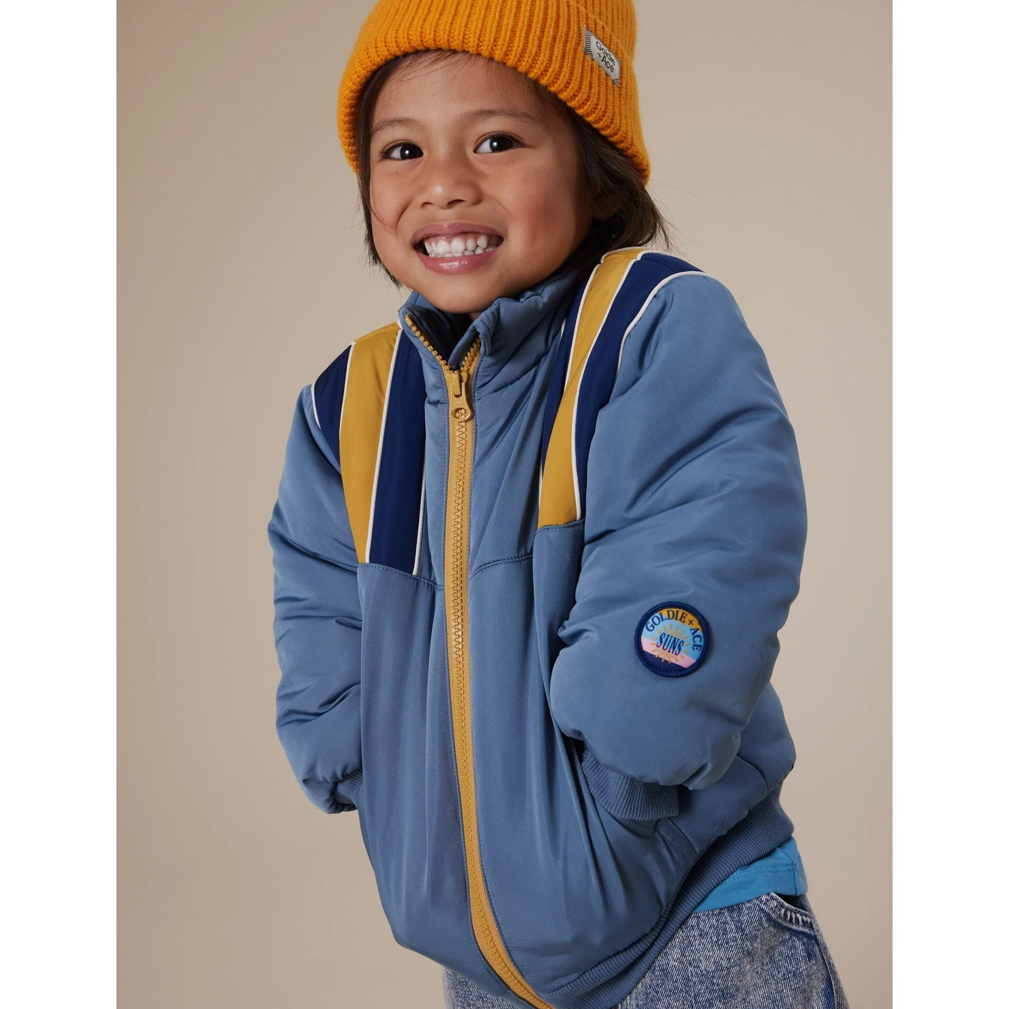 goldie + ace  jordan jacket - duck egg blue / golden