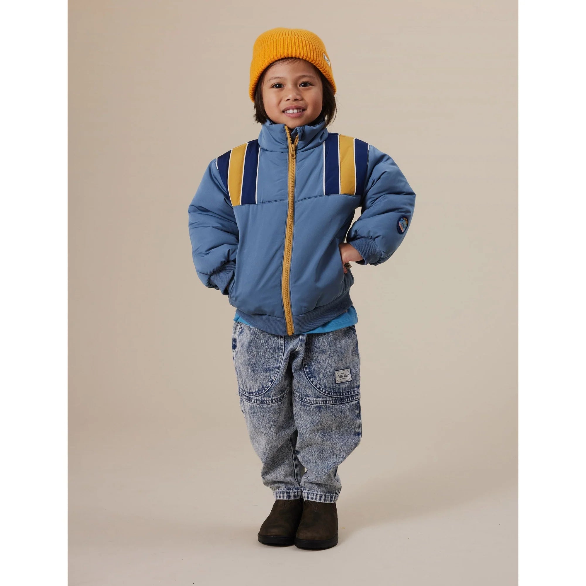 goldie + ace  jordan jacket - duck egg blue / golden