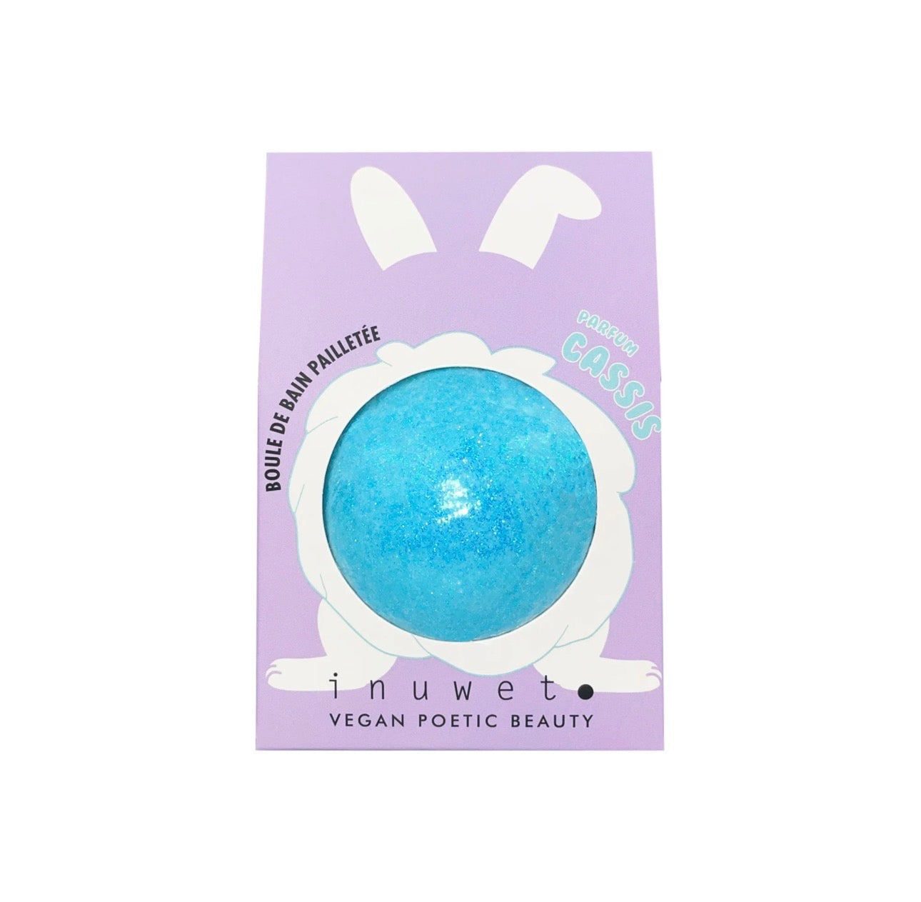inuwet glitter fizzer bath bomb - blackcurrant / turquoise