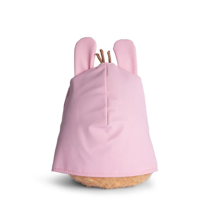 noodoll pink raincoat ricespud mini sitting plush toy - bunny boots