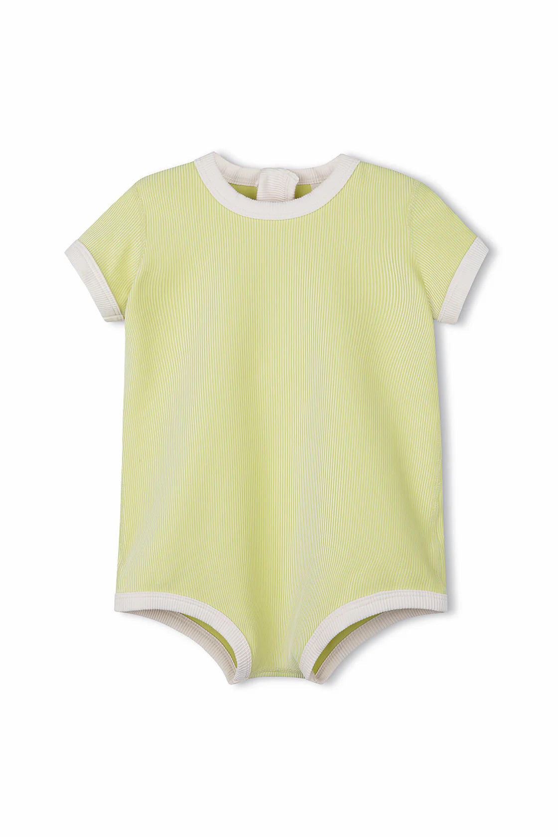 zulu & zephyr mini stripe rib infant onesie - citrus