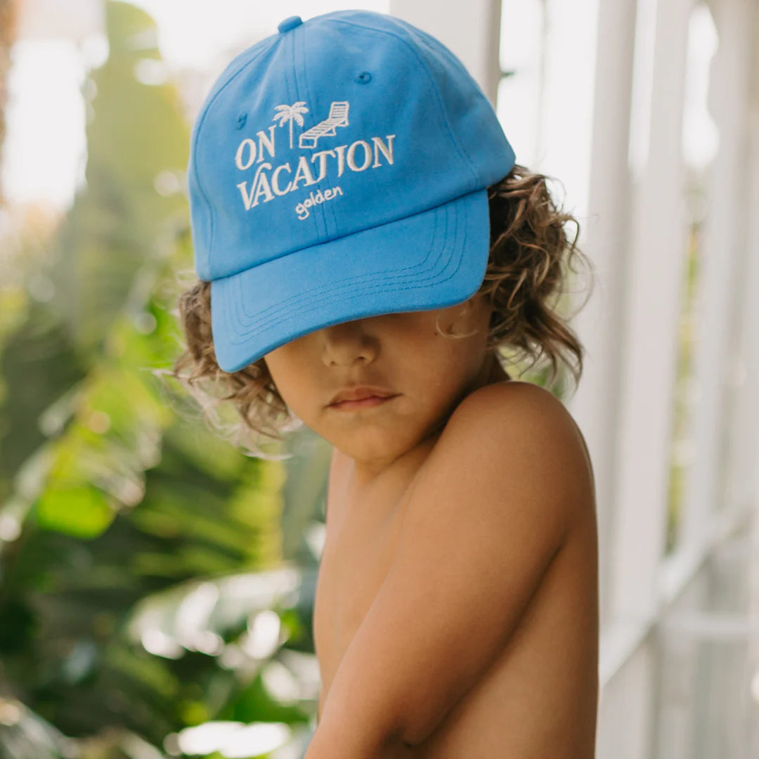 golden children on vacation cap - deep sea blue