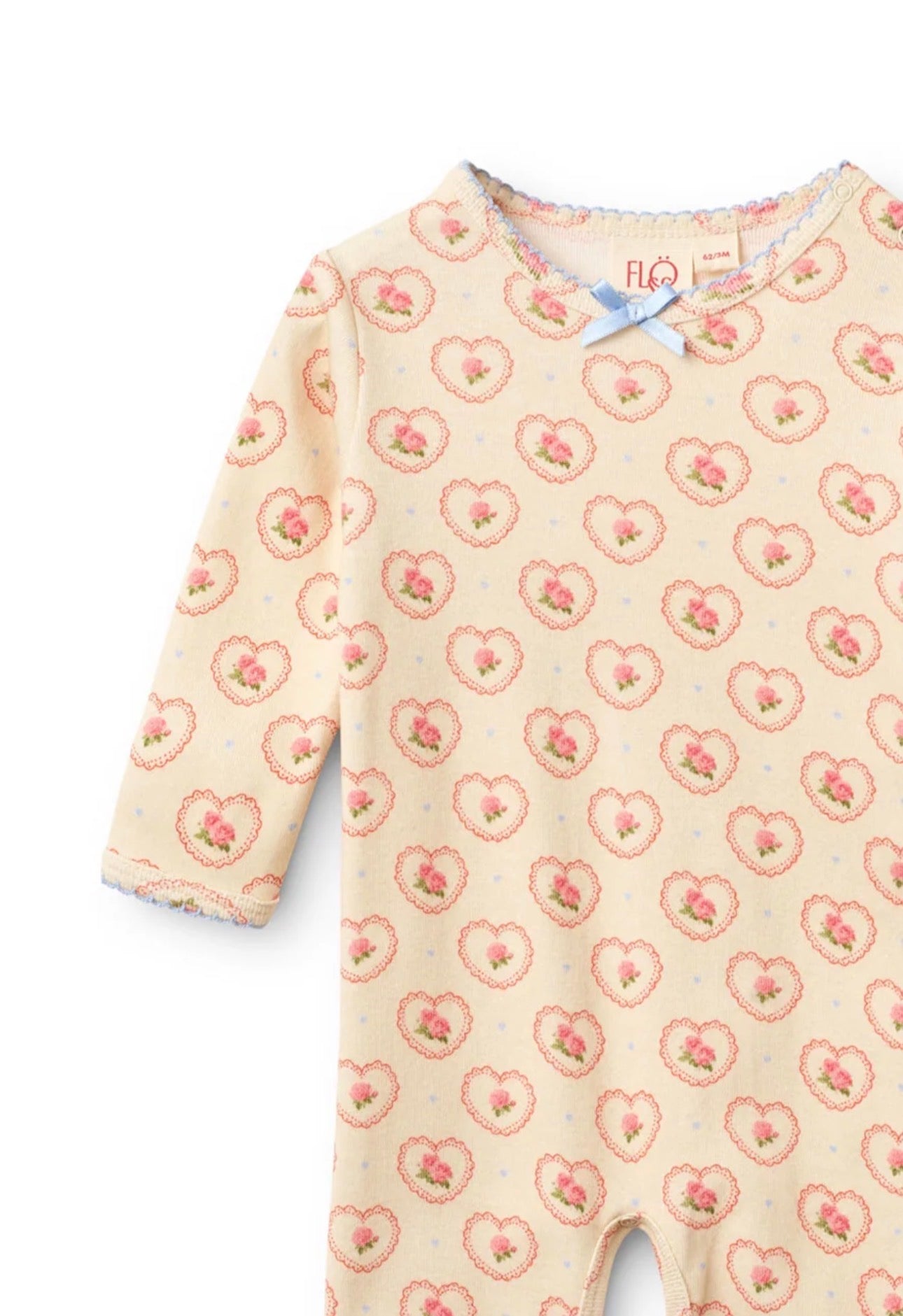 flöss fresa onesie - rosy heart
