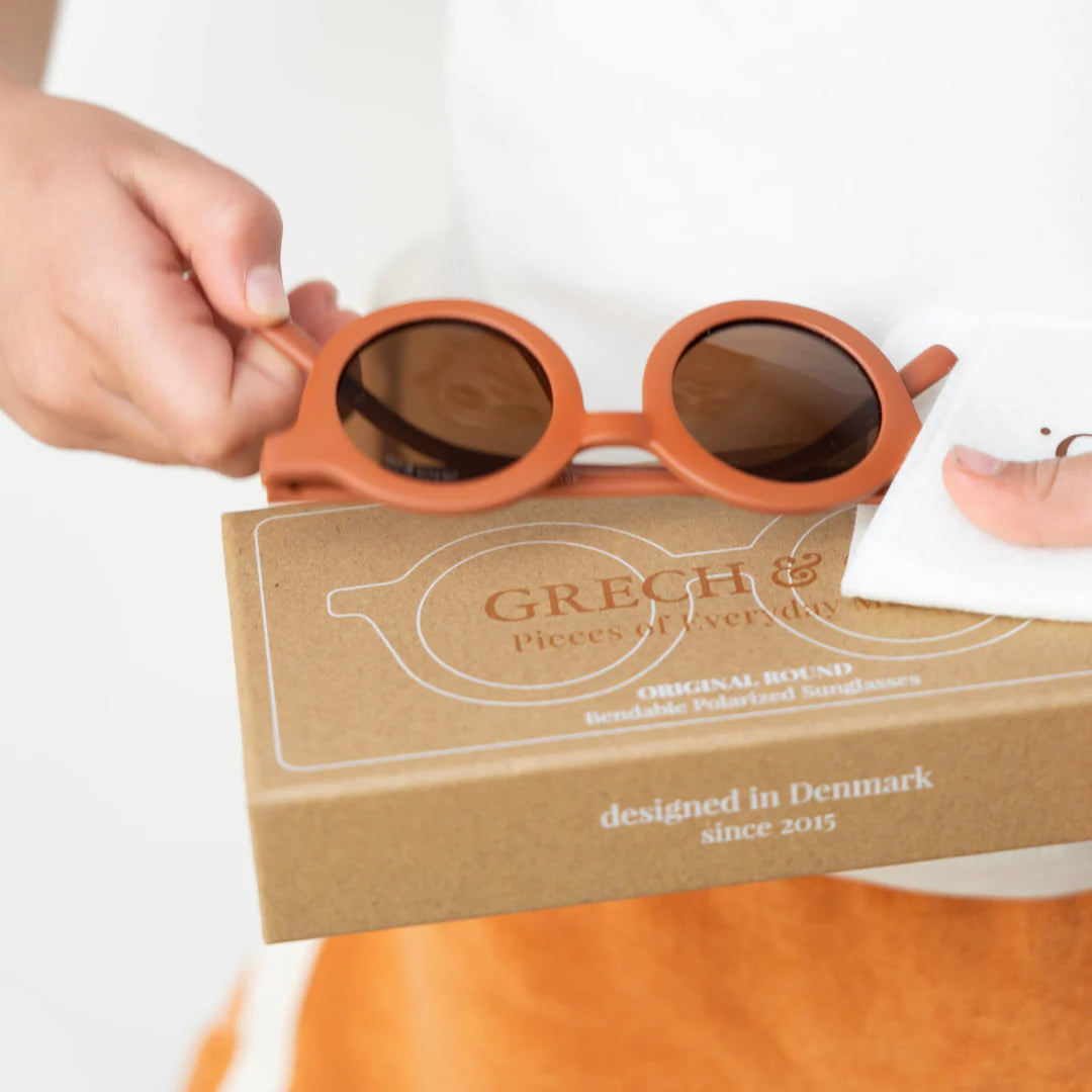 grech & co original round sunglasses - cinnamon