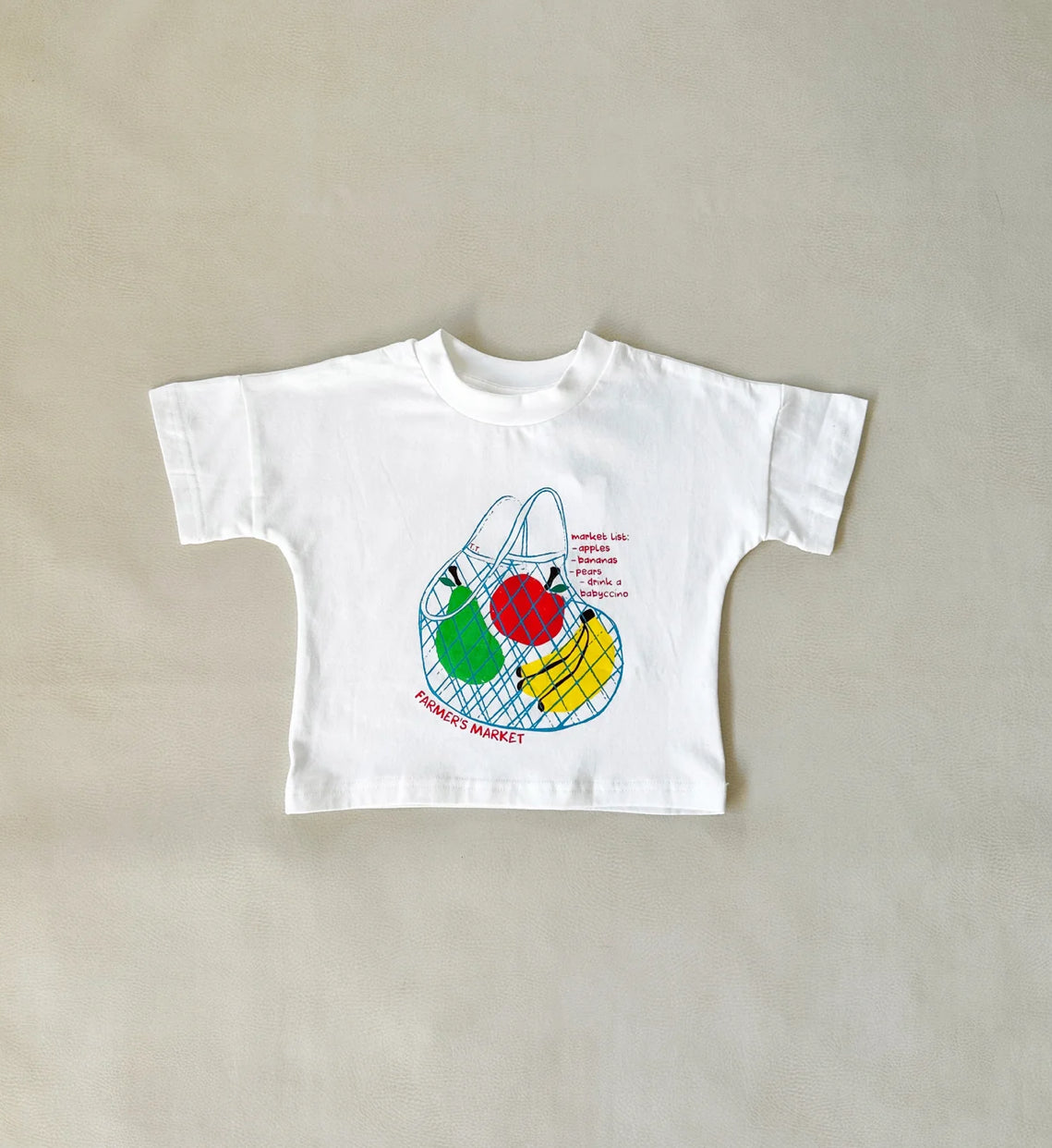 tiny trove farmer's market relaxed tee - white