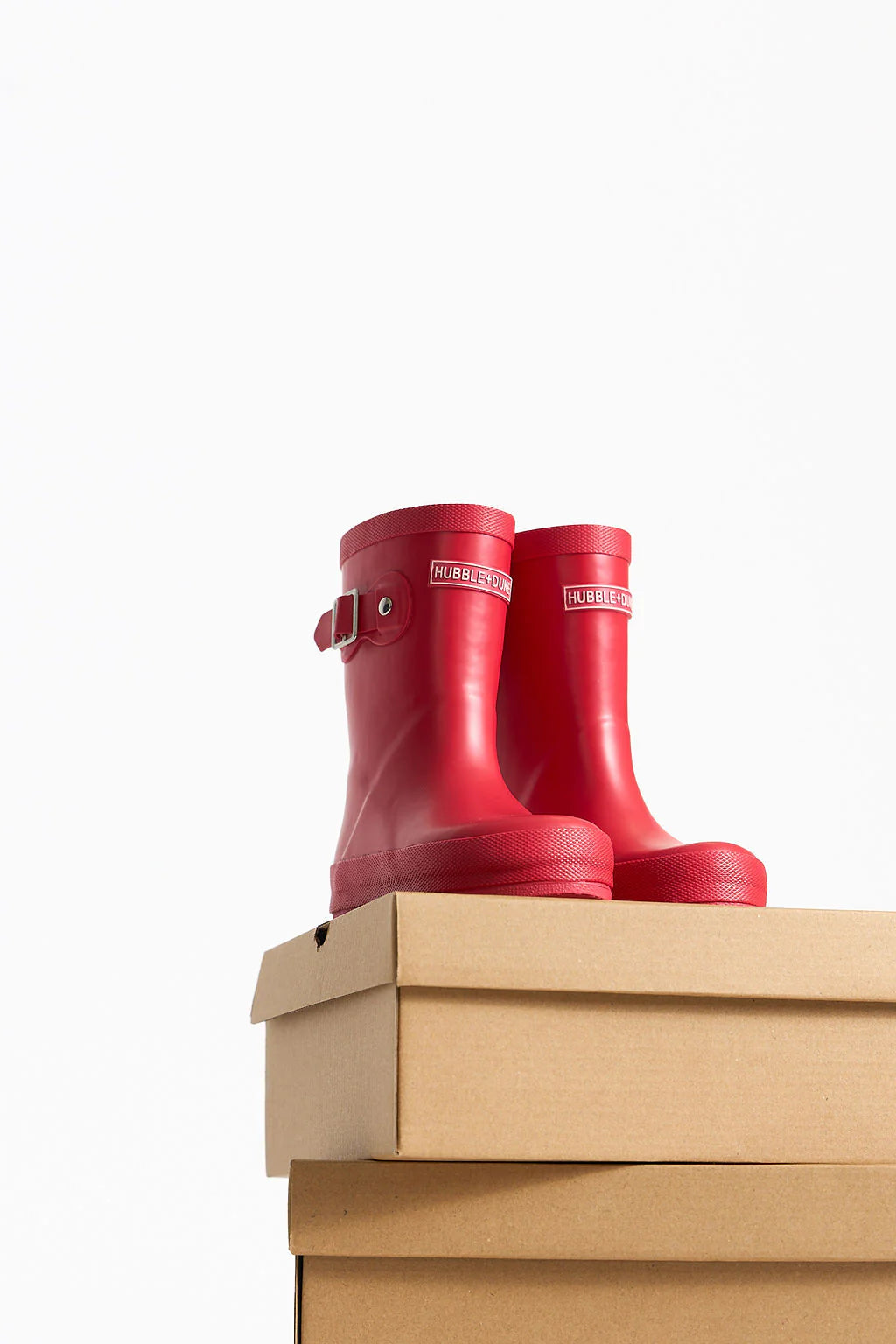 hubble + duke natural rubber gumboots - hot chilli