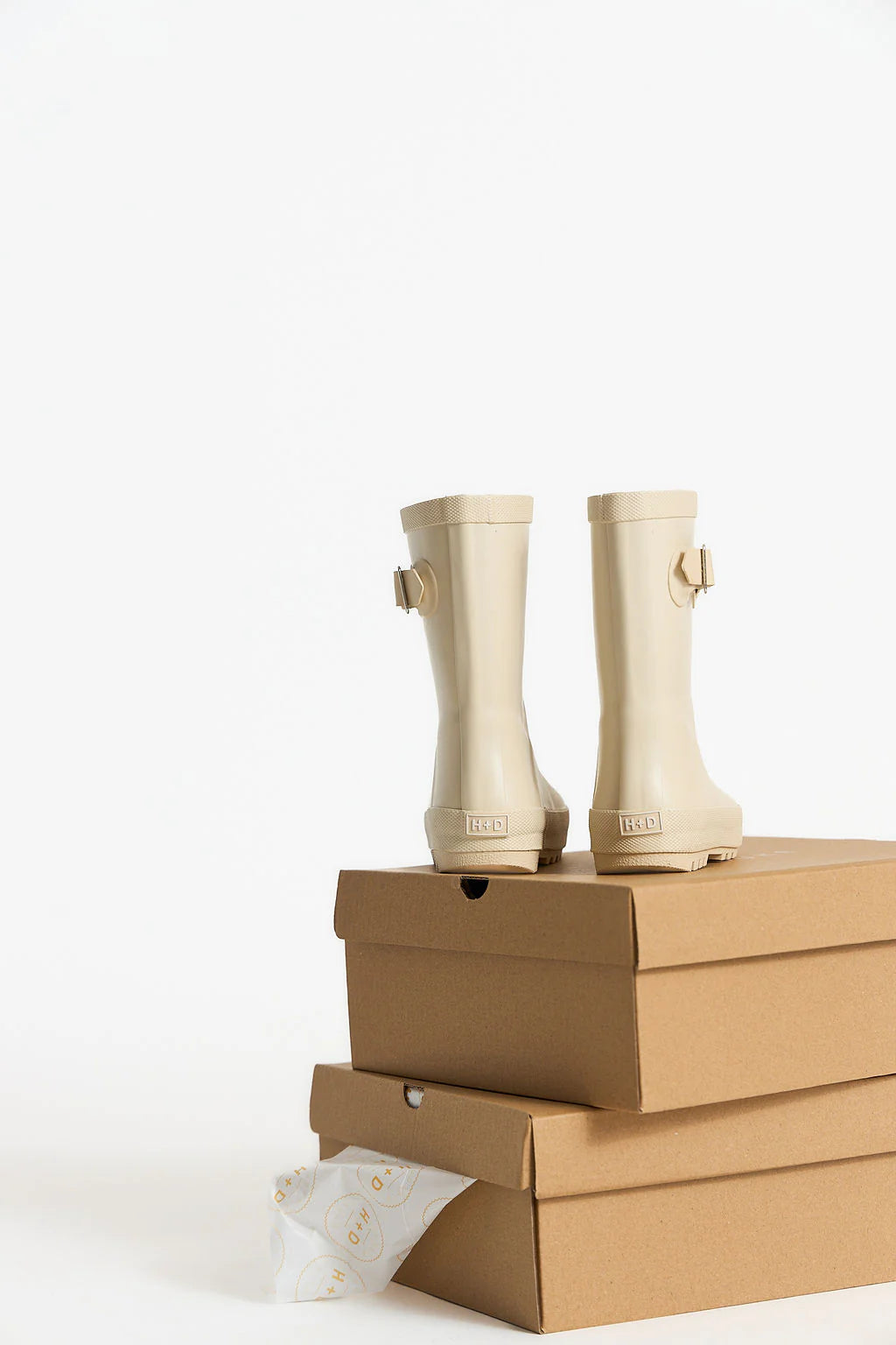 hubble + duke natural rubber gumboots - cream cloud