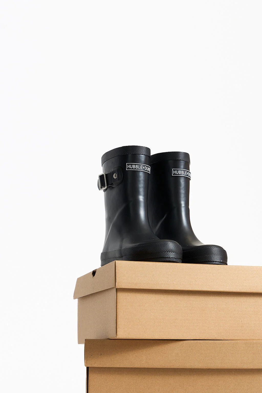 hubble + duke natural rubber gumboots - black