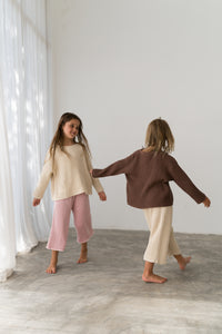 illoura the label essential knit pants - strawberry stripe