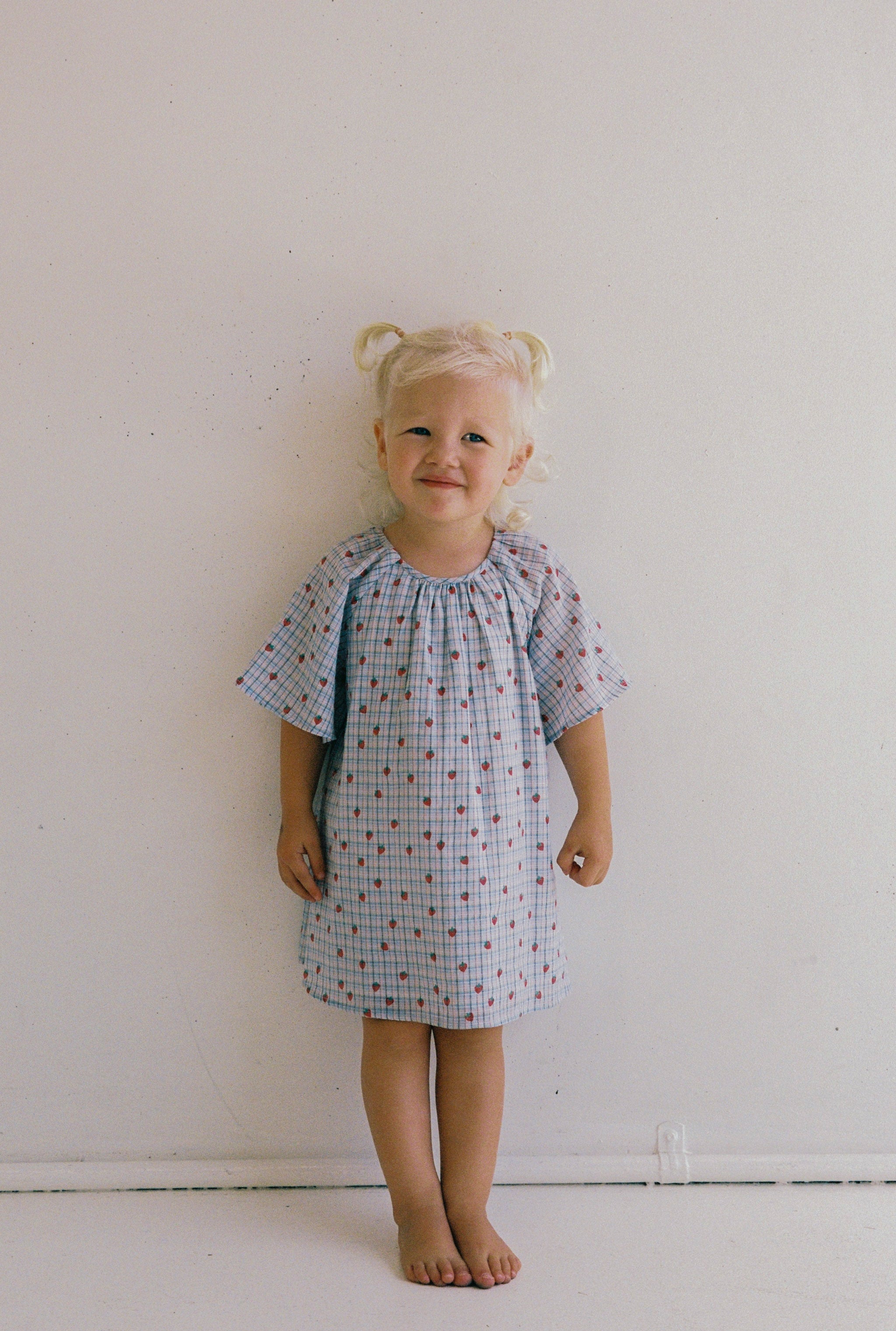 juni jnr penny dress - strawberry check