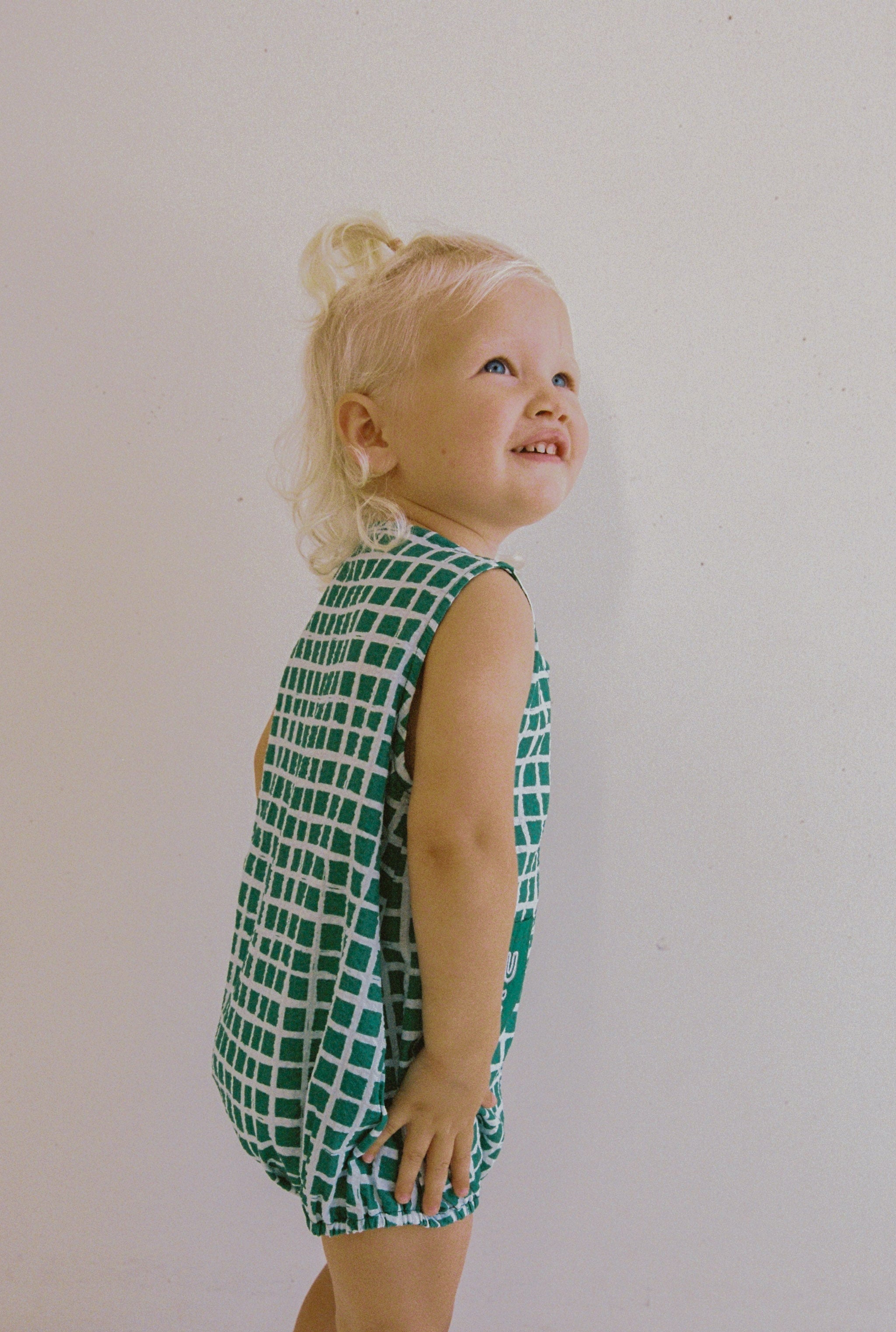 juni jnr levi romper - painted check