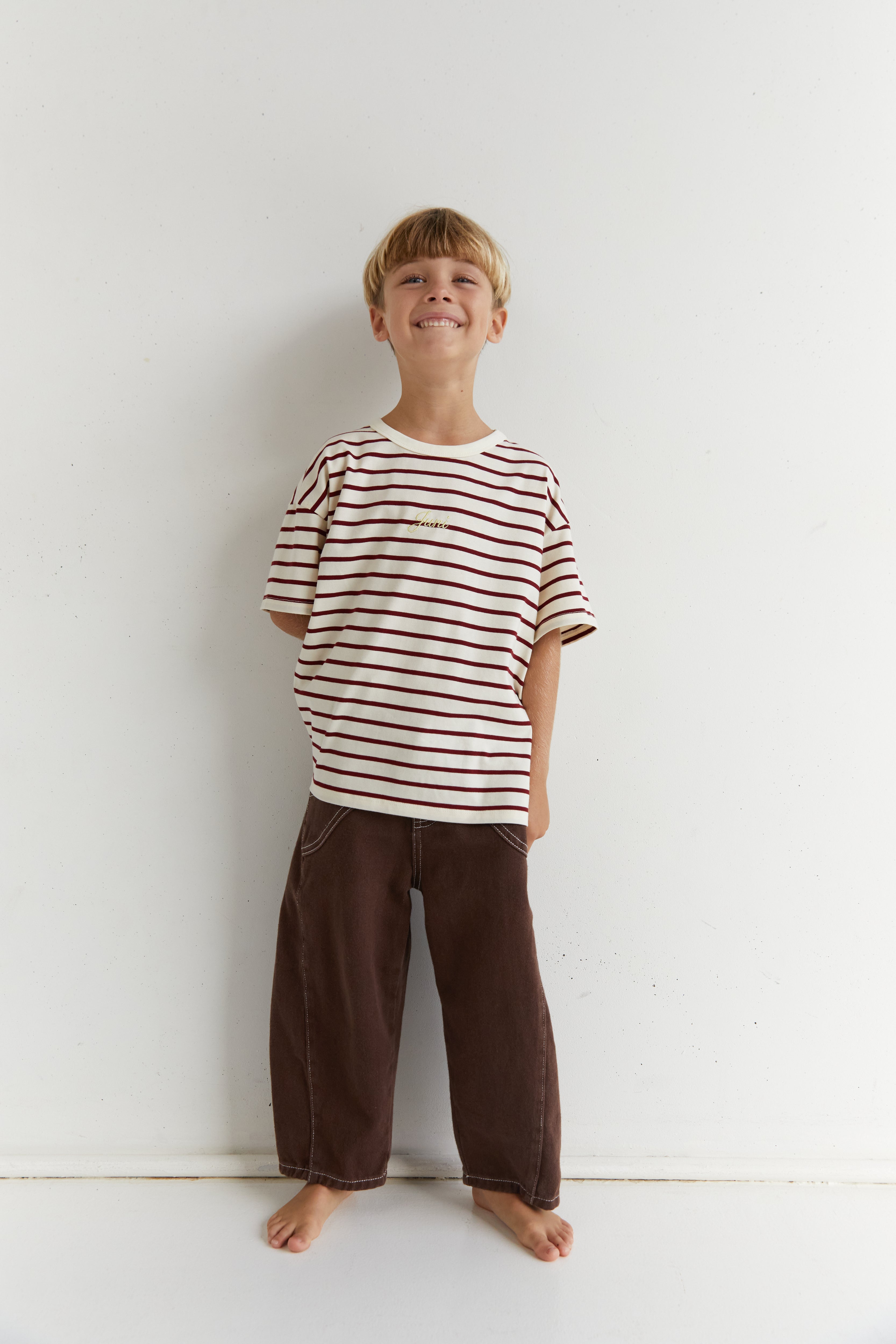 juni jnr zion tee - chilli stripe