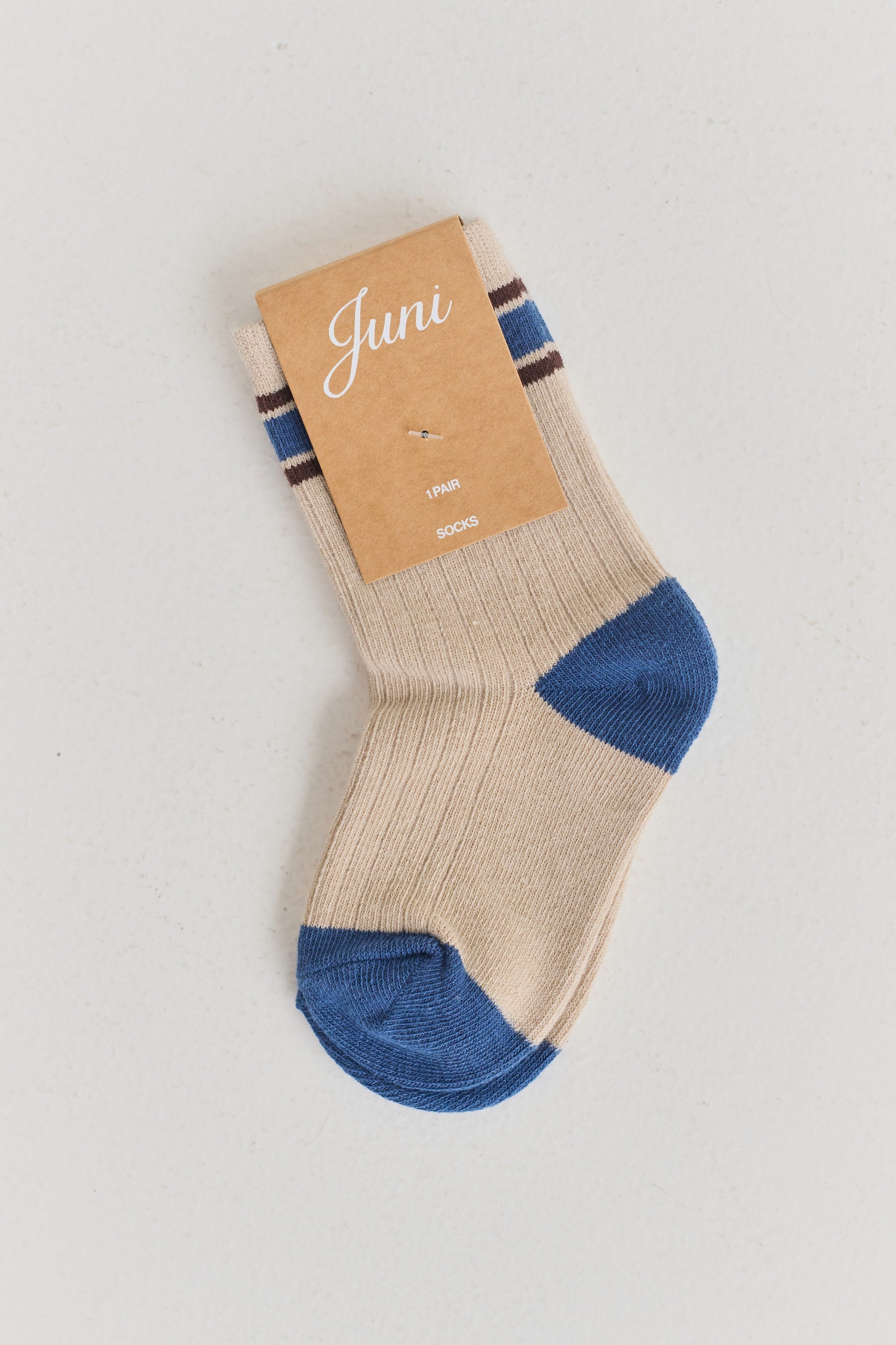 juni jnr biscuit stripe socks