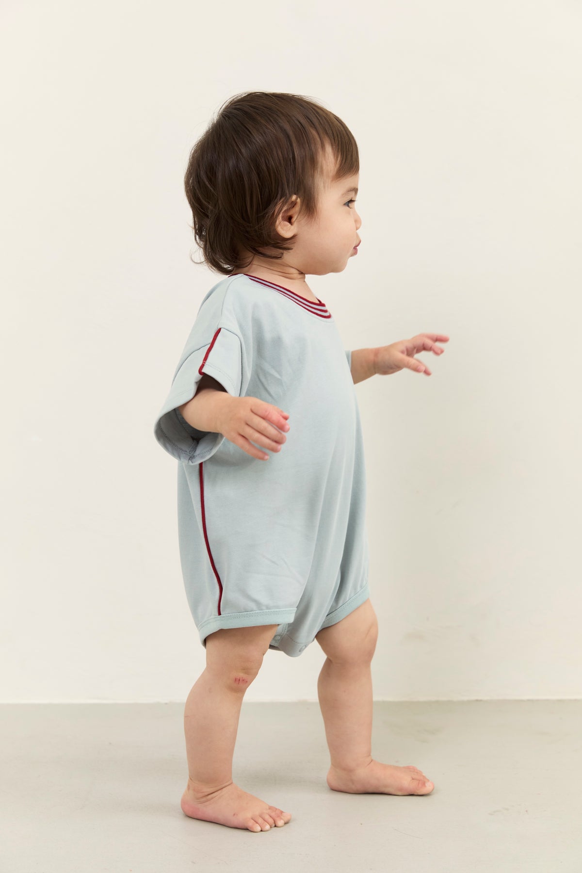 juni jnr riley t-shirt romper - stone blue